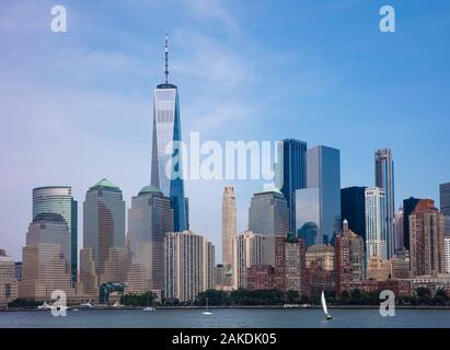 One World Trade Center and Financial District, Skyline und Stadtlandschaft, Manhattan, New York City, NY, USA Stockfoto