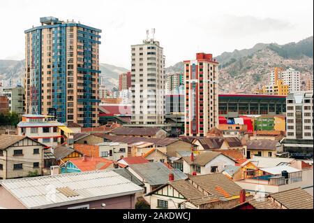 La Paz, Bolivien - April 2019 das Stadtbild von La Paz in Bolivien Stockfoto