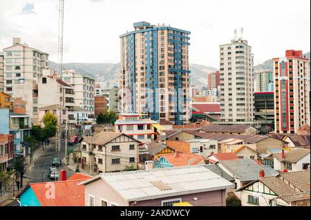 La Paz, Bolivien - April 2019 das Stadtbild von La Paz in Bolivien Stockfoto