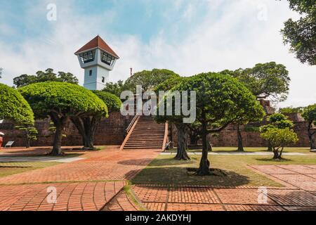 Die rekonstruierten Wachturm von anping Old Fort, eine Festung aus dem 17. Jahrhundert auf einer Halbinsel, die von der Niederländischen Ostindien-Kompanie in Tainan, Taiwan gebaut Stockfoto