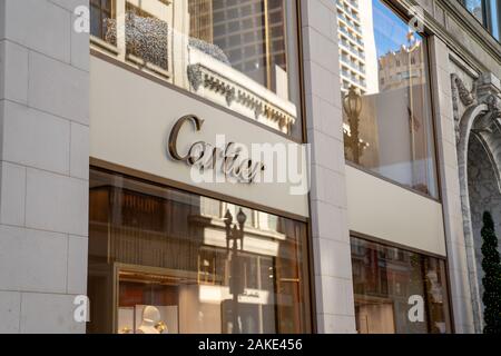Cartier Designer Schmuck in San Francisco Downtown Shopping District Stockfoto