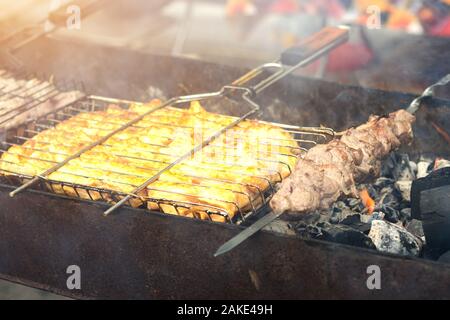 Shish Kebab am Spieß. Fleisch Schweinefleisch. Türkei Stockfoto