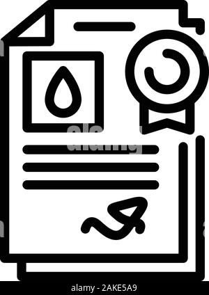 Blutprobe Symbol Papier, outline Style Stock Vektor