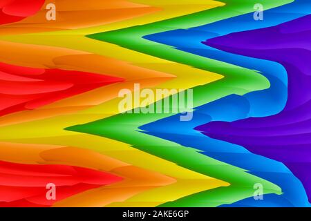 Motion unscharfes Bild eines schwulen Regenbogen Flagge während der CSD-Parade. Konzept der LGBT-Rechte Stockfoto