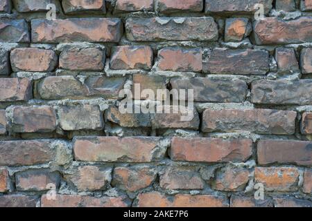 Industriellen Hintergrund, leere Grunge Urban Street mit Lager brick wall Stockfoto
