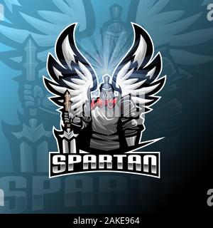 Spartan esport Maskottchen Logo Design Stock Vektor