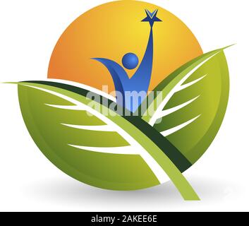 Aktives menschliches Blatt-Logo Stockfoto