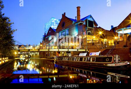 Birmingham canal Bezirk, am frühen Abend. Stockfoto