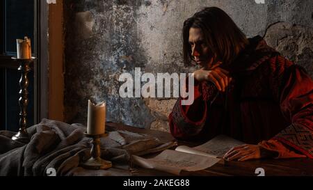 Wissenschaftsgeschichte, Konzept. Nicholas Copernicus Autor des heliozentrischen Systems der Welt, der wissenschaftlichen Revolution der Renaissance. Geschichte. Stockfoto