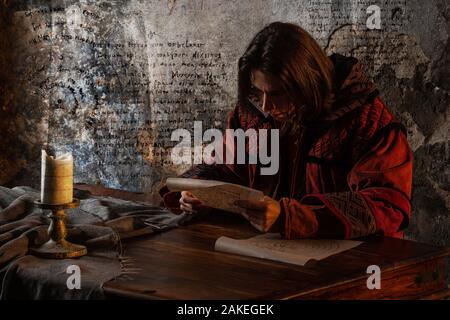 Wissenschaftsgeschichte, Konzept. Nicholas Copernicus Autor des heliozentrischen Systems der Welt, der wissenschaftlichen Revolution der Renaissance. Geschichte. Stockfoto