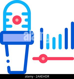 Mikrofon Audio Wellen Symbol Überblick Abbildung Stock Vektor
