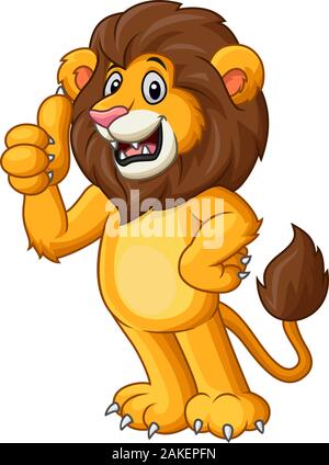 Cute cartoon Lion geben Daumen hoch Stock Vektor