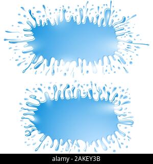 Hintergründe von Wasser, Spritzer, Bächen, Tropfen und Flecken; C; Eps 10; Kein Gitter Stock Vektor