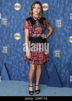 PASADENA, LOS ANGELES, Kalifornien, USA - Januar 08: Schauspielerin Taylor Misiak kommt an ABC des Fernsehens der TCA Winter Press Tour 2020 im Langham Huntington Hotel statt am 8. Januar 2020 in Pasadena, Los Angeles, Kalifornien, Vereinigte Staaten. (Foto von Xavier Collin/Image Press Agency) Stockfoto