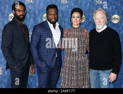 PASADENA, LOS ANGELES, Kalifornien, USA - Januar 08: Nicholas Pinnock, Curtis 50 Cent Jackson, Indira Varma und Timothy Busfield Ankommen bei ABC des Fernsehens der TCA Winter Press Tour 2020 im Langham Huntington Hotel statt am 8. Januar 2020 in Pasadena, Los Angeles, Kalifornien, Vereinigte Staaten. (Foto von Xavier Collin/Image Press Agency) Stockfoto