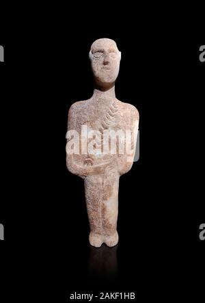 Post kanonische antiken griechischen Kykladen Krieger oder Jäger-Figur, spät Ccladic prioc II der kykladischen Zeitraum II (2500-2000 v. Chr.) Museum für Kykladische Kunst Ath Stockfoto