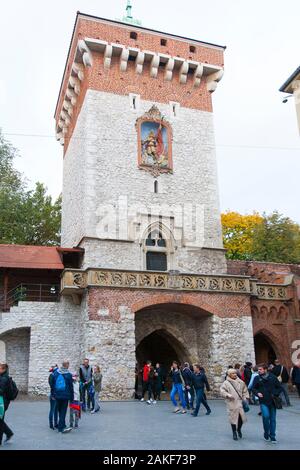 Historische Architektur in der Altstadt von Krakow, Polen Stockfoto