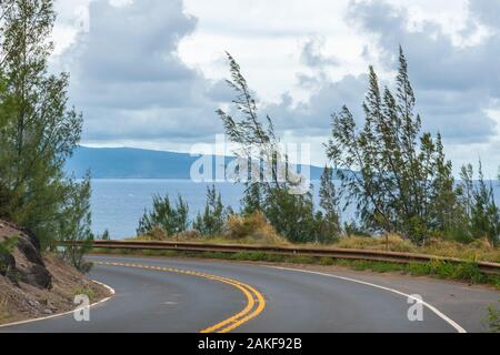 Ein weiter Weg auf der Straße von Maui, Hawaii Stockfoto