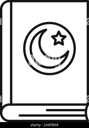 Koran Buchsymbol. Umrisse koran Buch vektor Symbol für Web Design auf weißem Hintergrund Stock Vektor