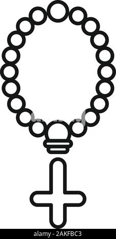 Christian beads Symbol. Umrisse christian Perlen vektor Symbol für Web Design auf weißem Hintergrund Stock Vektor
