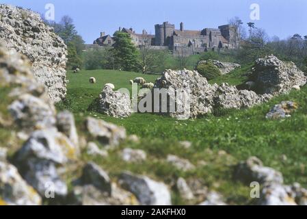 Portus Lemanis (Stutfall Schloss) und Lympne Castle, Kent, England, Großbritannien Stockfoto