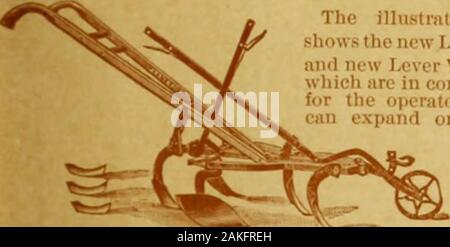 Livingston's Grosshandel Liste für Gärtner. PLANET JR. All-Stahl; Pferd Hacke 1891. Maiket Gärtner Pferd Hoe und Pulverisierer. Die Abbildung hiermit an. Zeigt den neuen Hebel Expanderand neue Hebel Lenkrad, sowohl ofwhich stehen in praktischen schiebenbei der Betreiber, so dass hecan Erweitern oder Verkleinern forwide oder nar- Reihe ro*s, und heben: Dieradschrauben, orlower thuscon t rollingthe Tiefe ofworking. Preis, komplett mit neuen Hebel Expander und neuen WheelLever. 9,00 $. Stockfoto