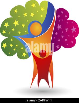 Familienbaum-Logo Stockfoto