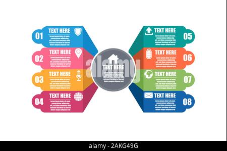 Geschäftlicher Daten Visualisierung. Prozessablauf. Abstrakte Elemente der Grafik, Diagramm mit den Schritten, Optionen, Teile oder Prozesse Stock Vektor
