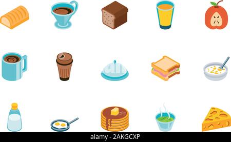 Icon Set Design, Essen im Restaurant Abendessen Mittagessen kochen und essen Thema Vector Illustration Stock Vektor