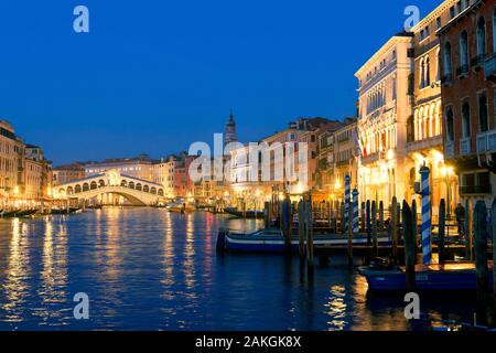 Italien, Veneto, Venedig, ein UNESCO Weltkulturerbe, San Marco Viertel, den Grand Canal und die Rialto Brücke (Ponte di Rialto) Stockfoto