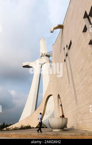 Elfenbeinküste, Abidjan, Saint Paul Kathedrale Fassade Stockfoto