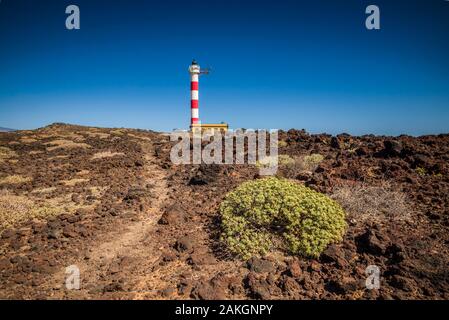 Spanien, Kanarische Inseln, Teneriffa, Guia de Isora, Faro de Punta de Abona Leuchtturm Stockfoto