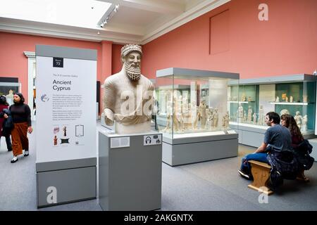 Vereinigtes Königreich, London, Bloomsbury, das British Museum, die Galerie der alten Zypern Stockfoto