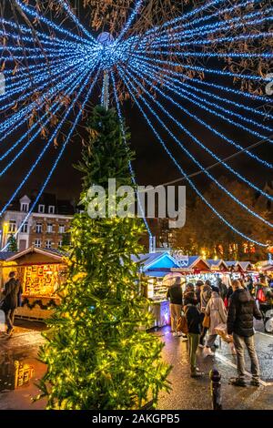 Frankreich, Nord, Lille, Place Rihour, der Weihnachtsmarkt Stockfoto