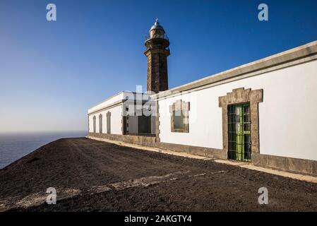 Spanien, Kanarische Inseln, Insel El Hierro, Westküste, La Dehesa, Leuchtturm Faro de Orchilla Stockfoto