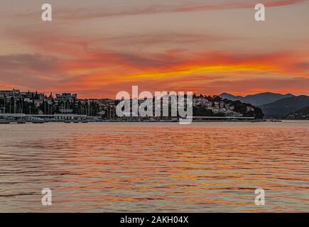 Sonnenuntergang über Lapad Stockfoto