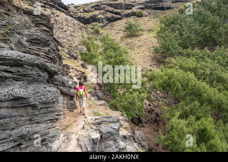 Mauritius, Rodrigues, Wanderung von Pointe Coton zu Mourouk Stockfoto