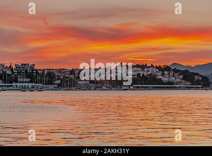 Sonnenuntergang über Lapad Stockfoto