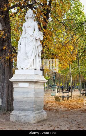 Frankreich, Paris, Odeon district, Luxemburg Garten, Statue von Anne-Marie-Louise d'Orléans Stockfoto