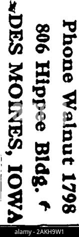 1921 Des Moines und Polk County, Iowa, Stadt Verzeichnis. o o 0 Oa. Stockfoto