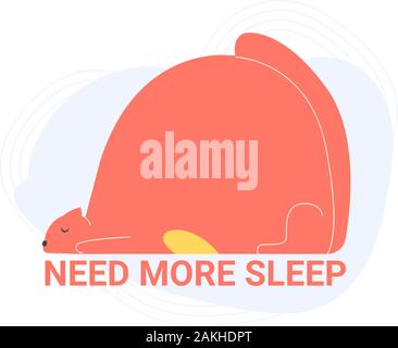 Fat süße Katze Charakter schläft Stock Vektor