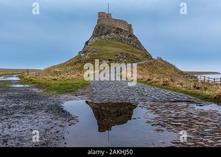 Lindisfarne Castle. Ist ein Schloss aus dem 16. Jahrhundert auf der heiligen Insel, in der Nähe von Berwick-upon-Tweed, Northumberland, England Stockfoto