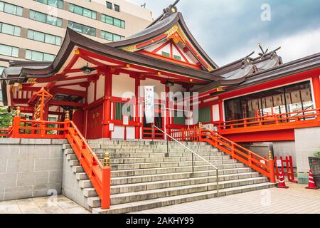 Tokio, Japan, Asien - 27. August 2019: Der Hanazono Jinja Schrein Stockfoto