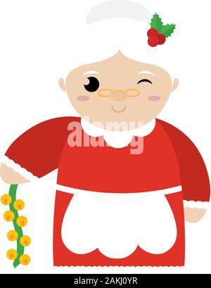 Isolierte Frau Claus Cartoon Stock Vektor