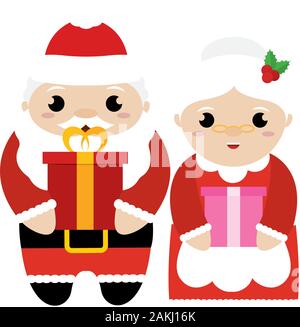 Santa Claus und Frau Claus Stock Vektor