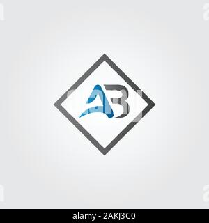 Erste AB Schreiben Logo mit Kreativen Moderne Typografie Vektor Vorlage. Kreative abstrakte Buchstaben ab Logo Vektor. Stock Vektor