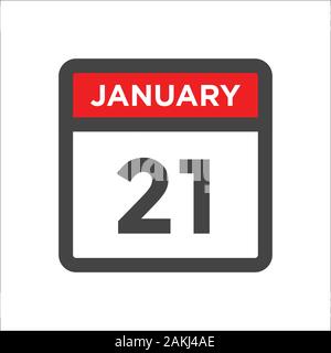 Januar 21 Symbol Kalender w Tag des Monats Stock Vektor