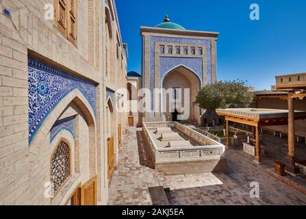 Pakhlavan Makhmoud Mausoleum, um diesem oder in der Nekropole des Khans von Chiwa, Itchan-Kala, Chiwa, Usbekistan, in Zentralasien Stockfoto