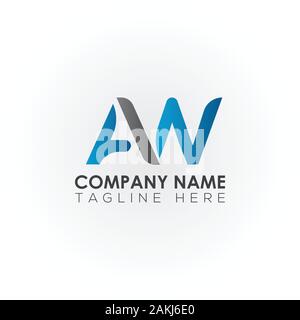 Erste AW Schreiben Logo mit Kreativen Moderne Typografie Vektor Vorlage. Kreative abstrakte Buchstaben AW Logo Vektor. Stock Vektor