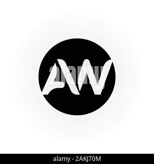 Erste AW Schreiben Logo mit Kreativen Moderne Typografie Vektor Vorlage. Kreative abstrakte Buchstaben AW Logo Vektor. Stock Vektor